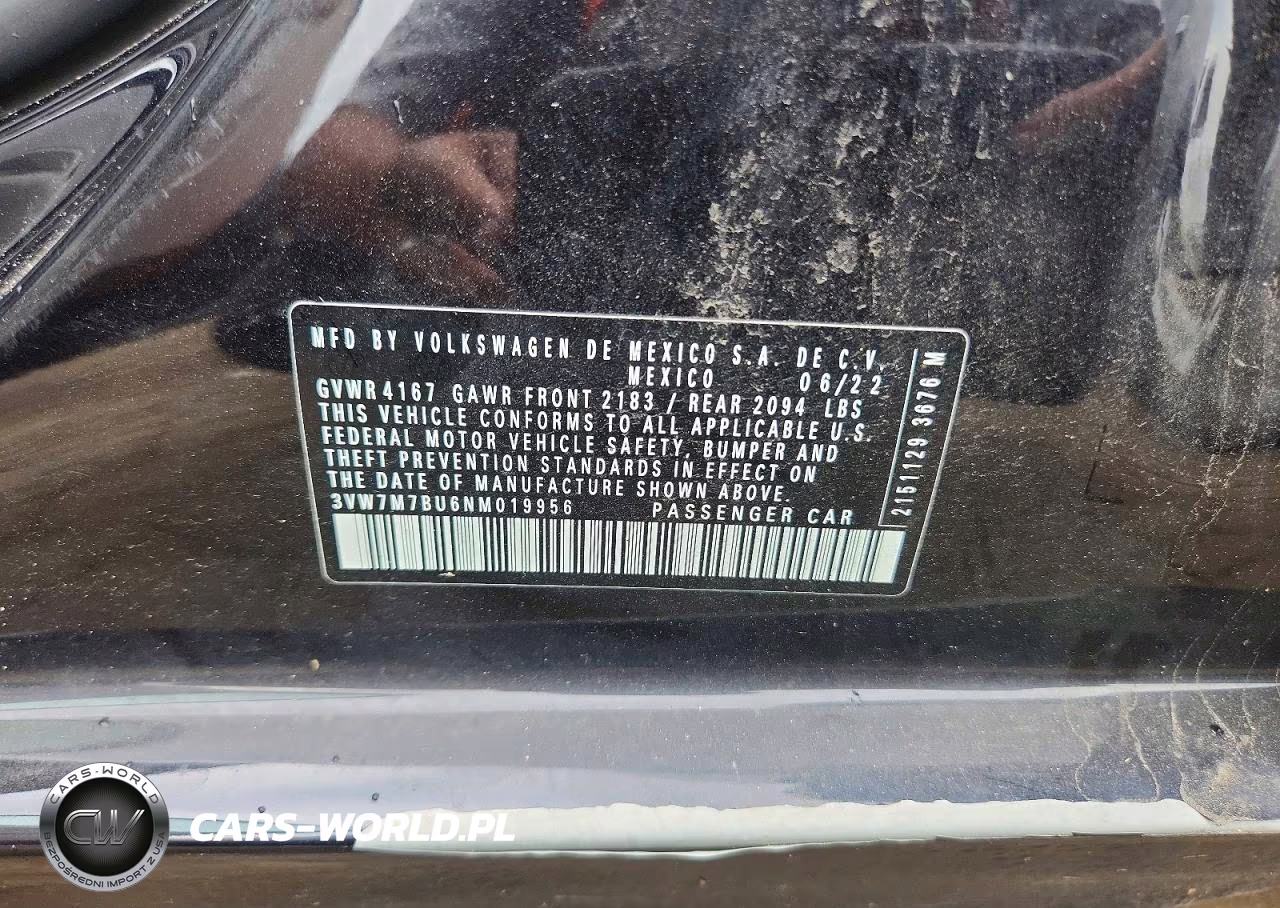 2022 Volkswagen Jetta Se VIN:3VW7M7BU6NM019956 - 12