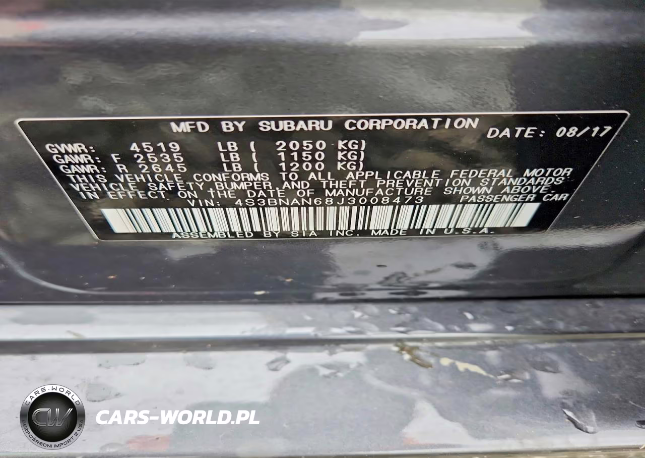 2018 Subaru Legacy 2.5I Limited VIN:4S3BNAN68J3008473 - 12
