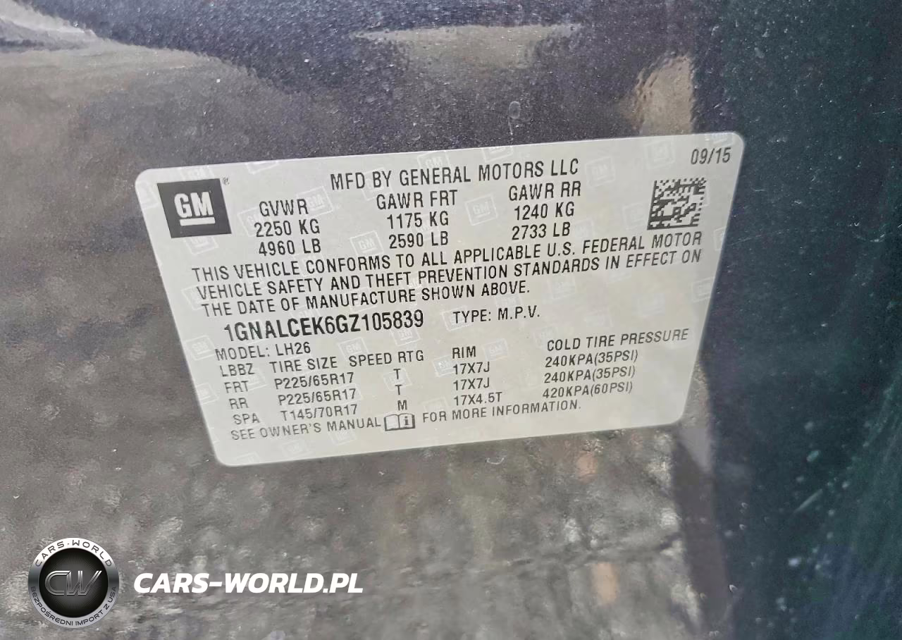 2016 Chevrolet Equinox Lt VIN:1GNALCEK6GZ105839 - 13