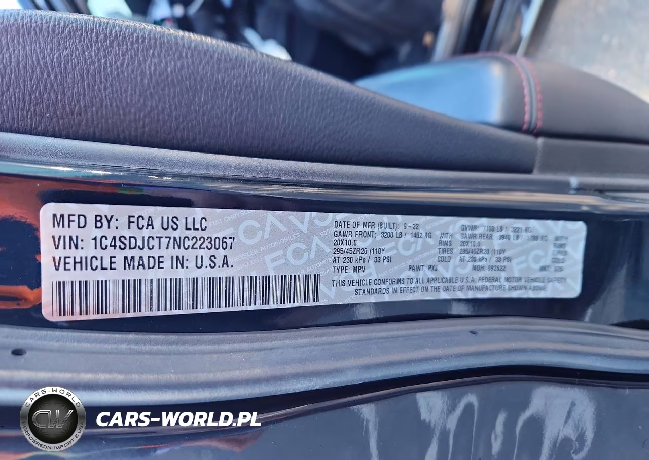 2022 Dodge Durango R-T VIN:1C4SDJCT7NC223067 - 13