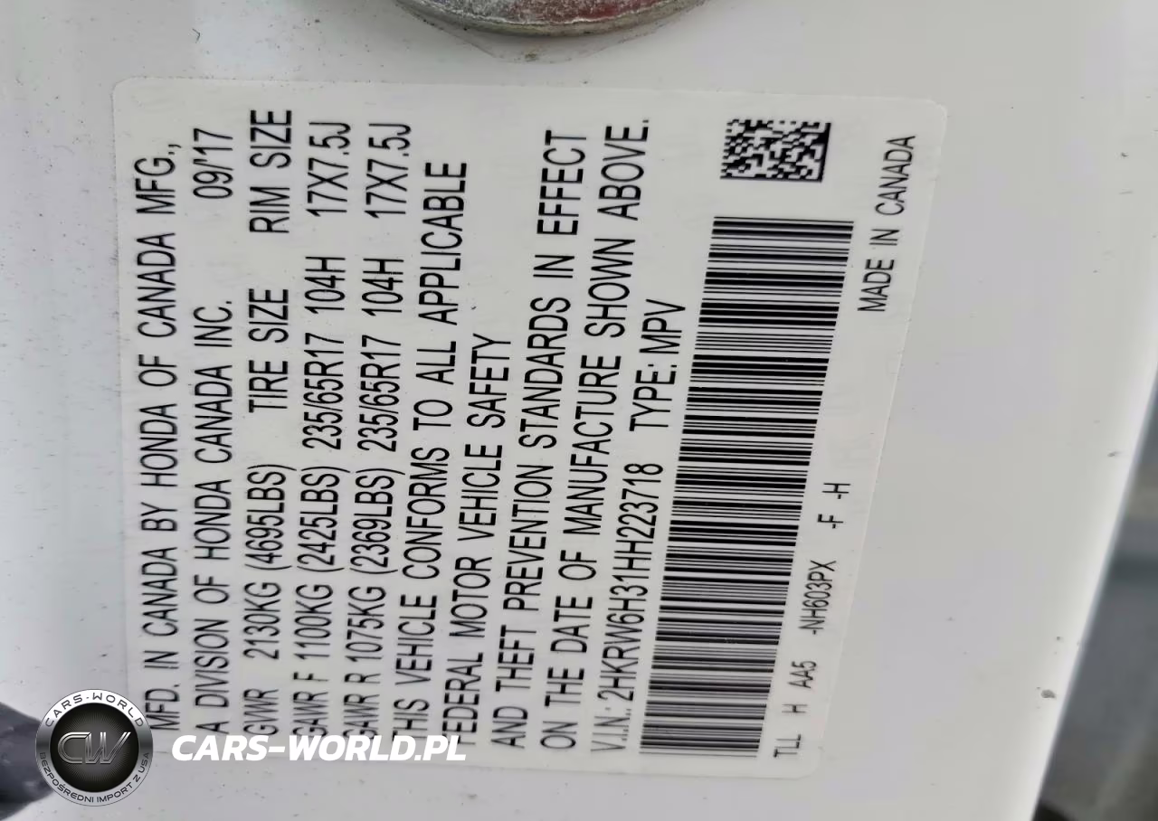 2017 Honda Cr-V Lx VIN:2HKRW6H31HH223718 - 13