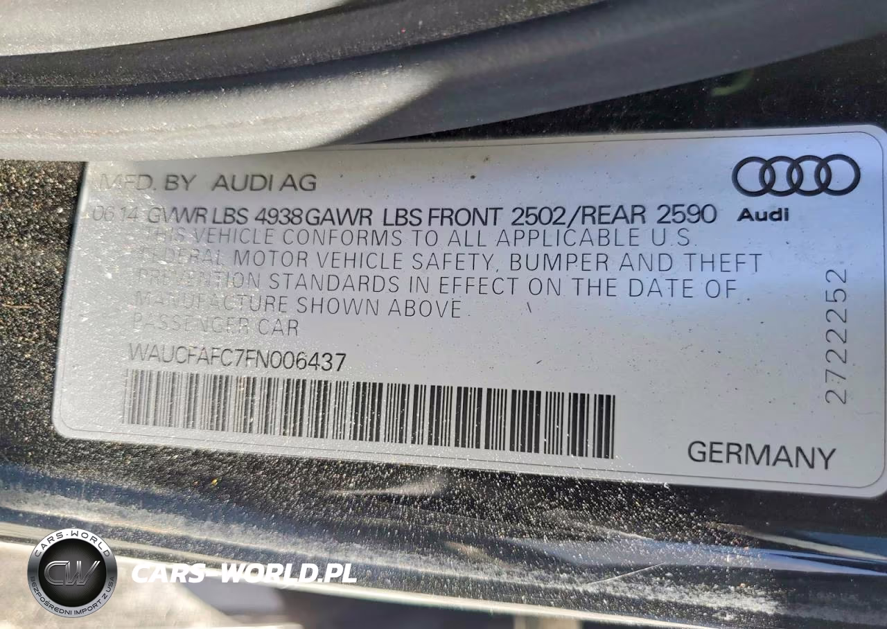 2015 Audi A6 Premium VIN:WAUCFAFC7FN006437 - 12
