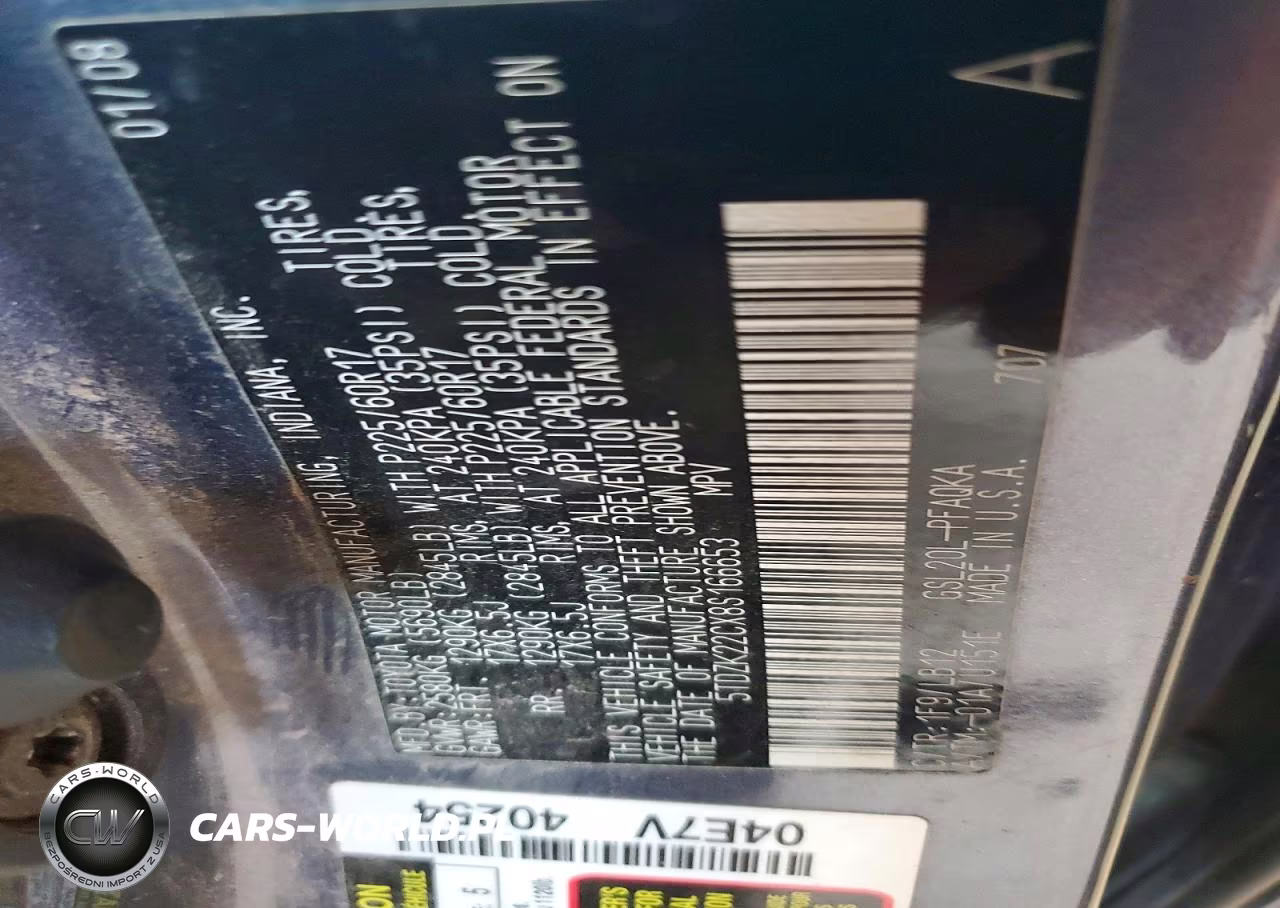 2008 Toyota Sienna Xle Limited VIN:5TDZK22CX8S166653 - 13