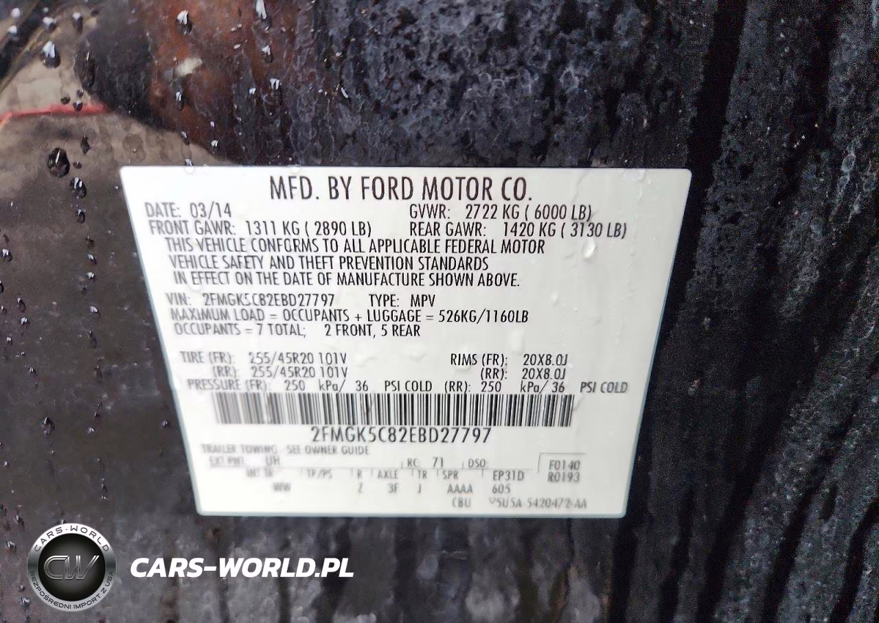 2014 Ford Flex Sel VIN:2FMGK5C82EBD27797 - 12
