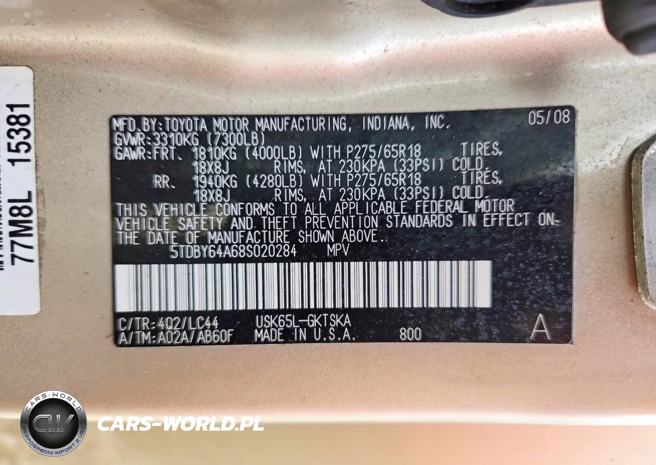 2008 Toyota Sequoia Sr5 VIN:5TDBY64A68S020284 - 13