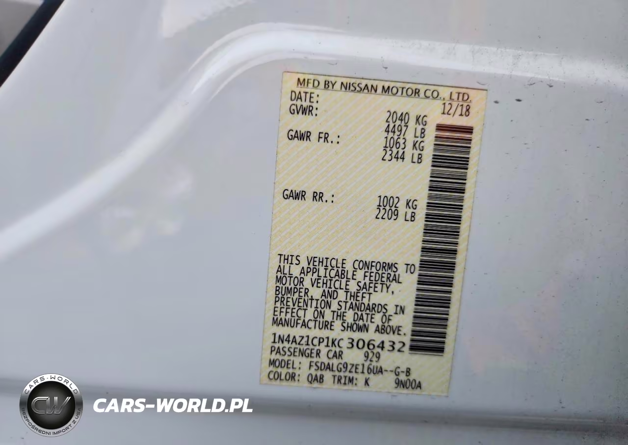 2019 Nissan Leaf Sl VIN:1N4AZ1CP1KC306432 - 12