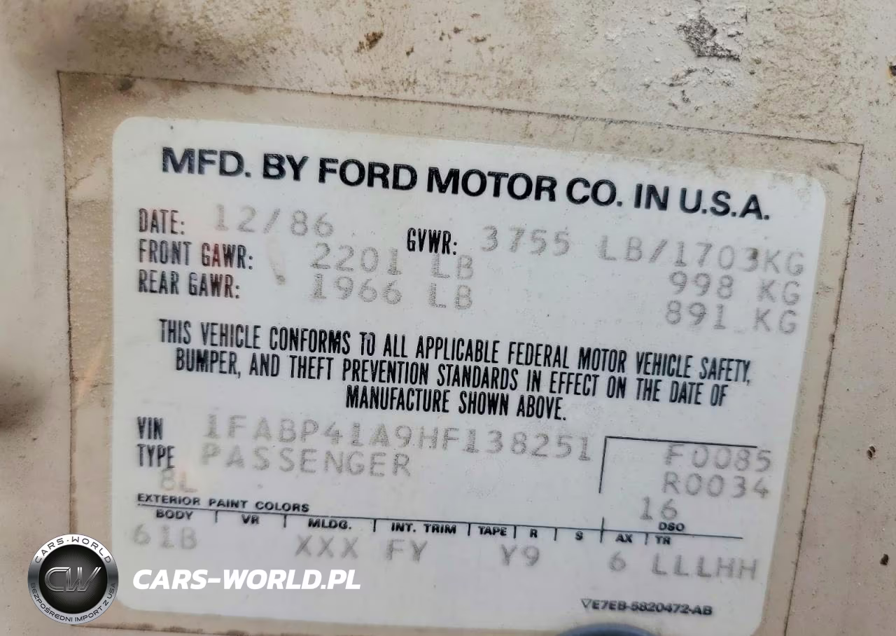 1987 Ford Mustang Lx VIN:1FABP41A9HF138251 - 12
