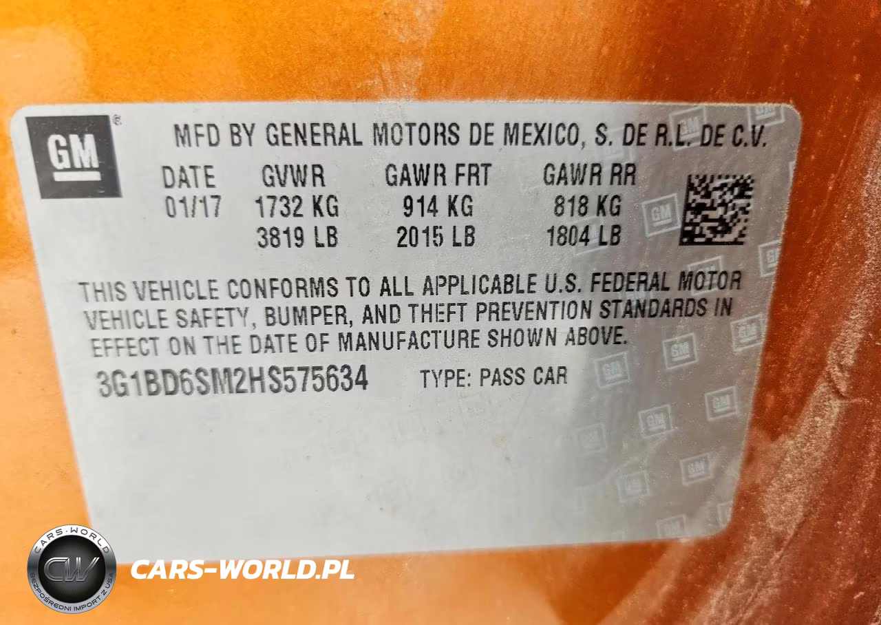 2017 Chevrolet Cruze Lt VIN:3G1BD6SM2HS575634 - 12