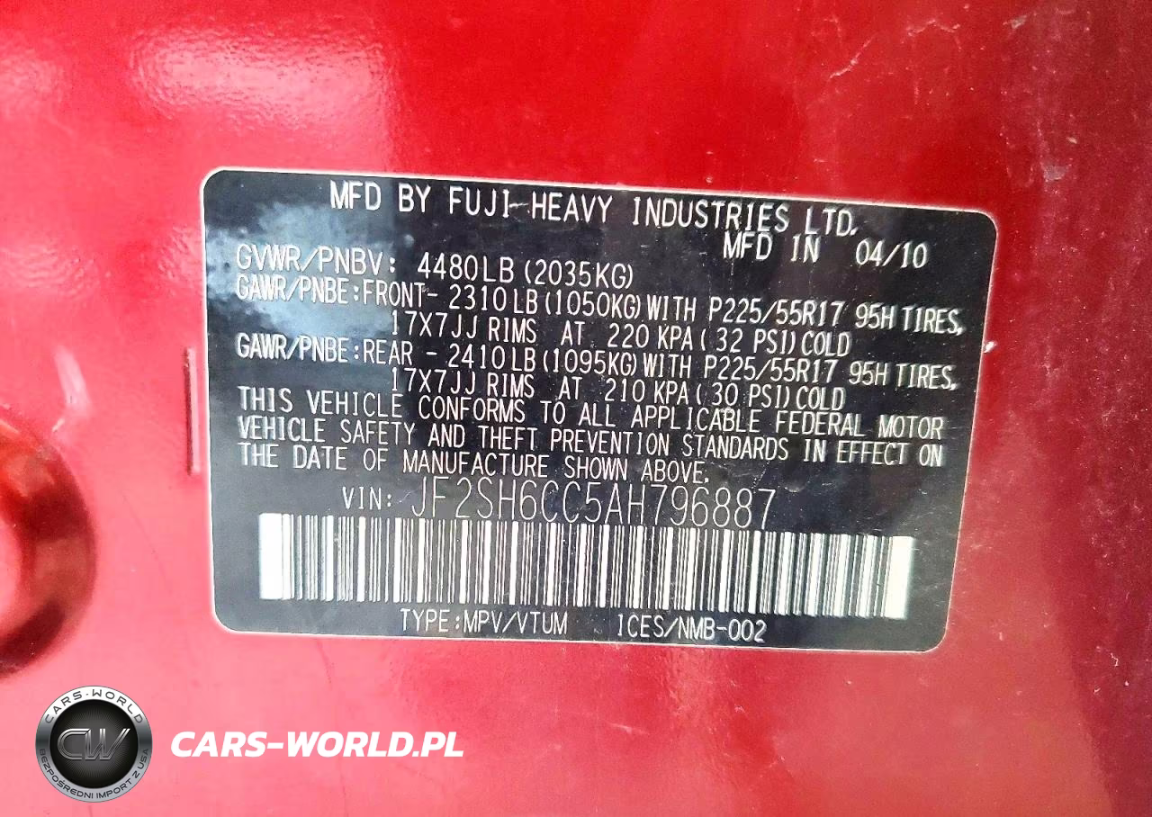 2010 Subaru Forester 2.5X Premium VIN:JF2SH6CC5AH796887 - 14
