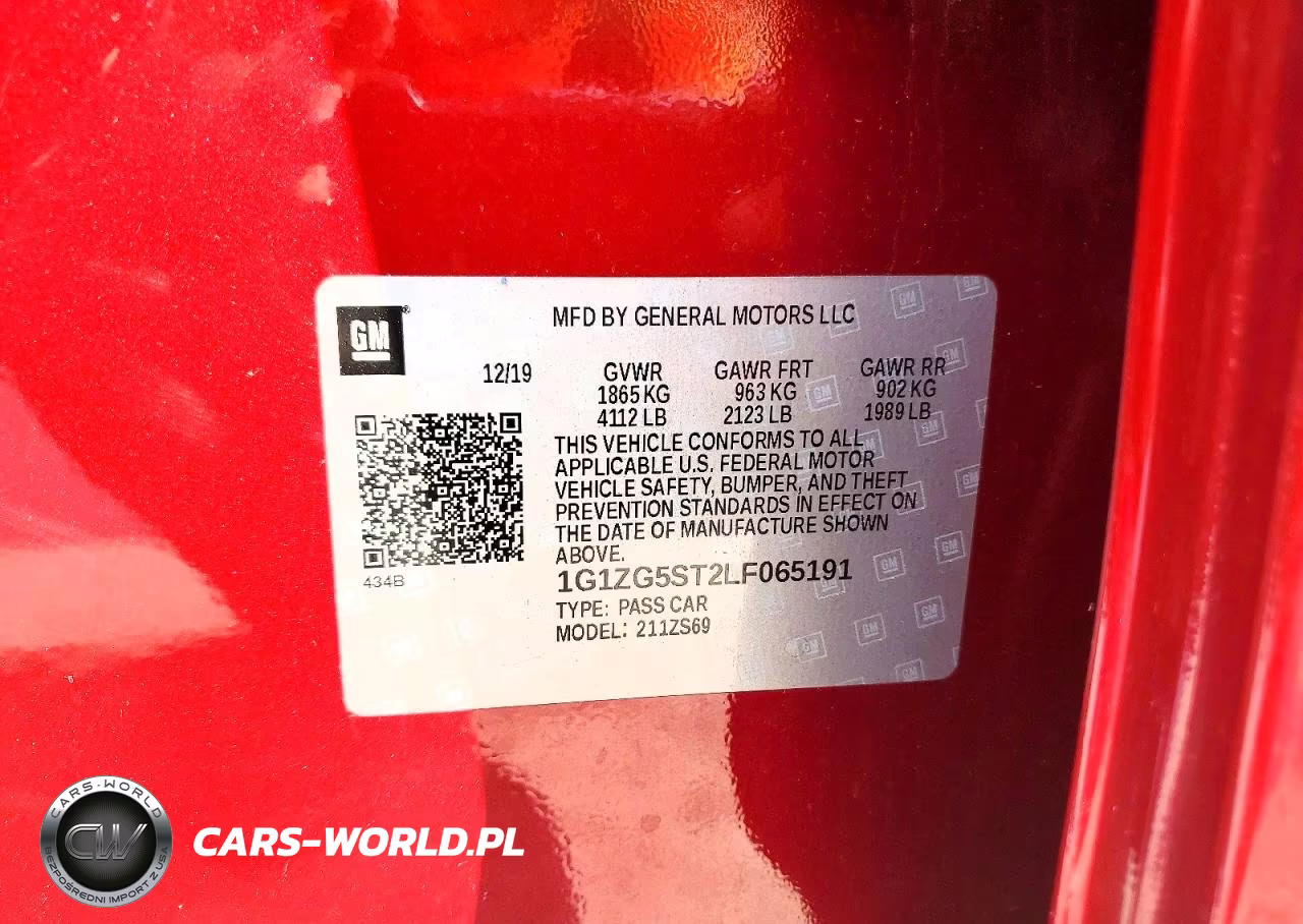 2020 Chevrolet Malibu Rs VIN:1G1ZG5ST2LF065191 - 12
