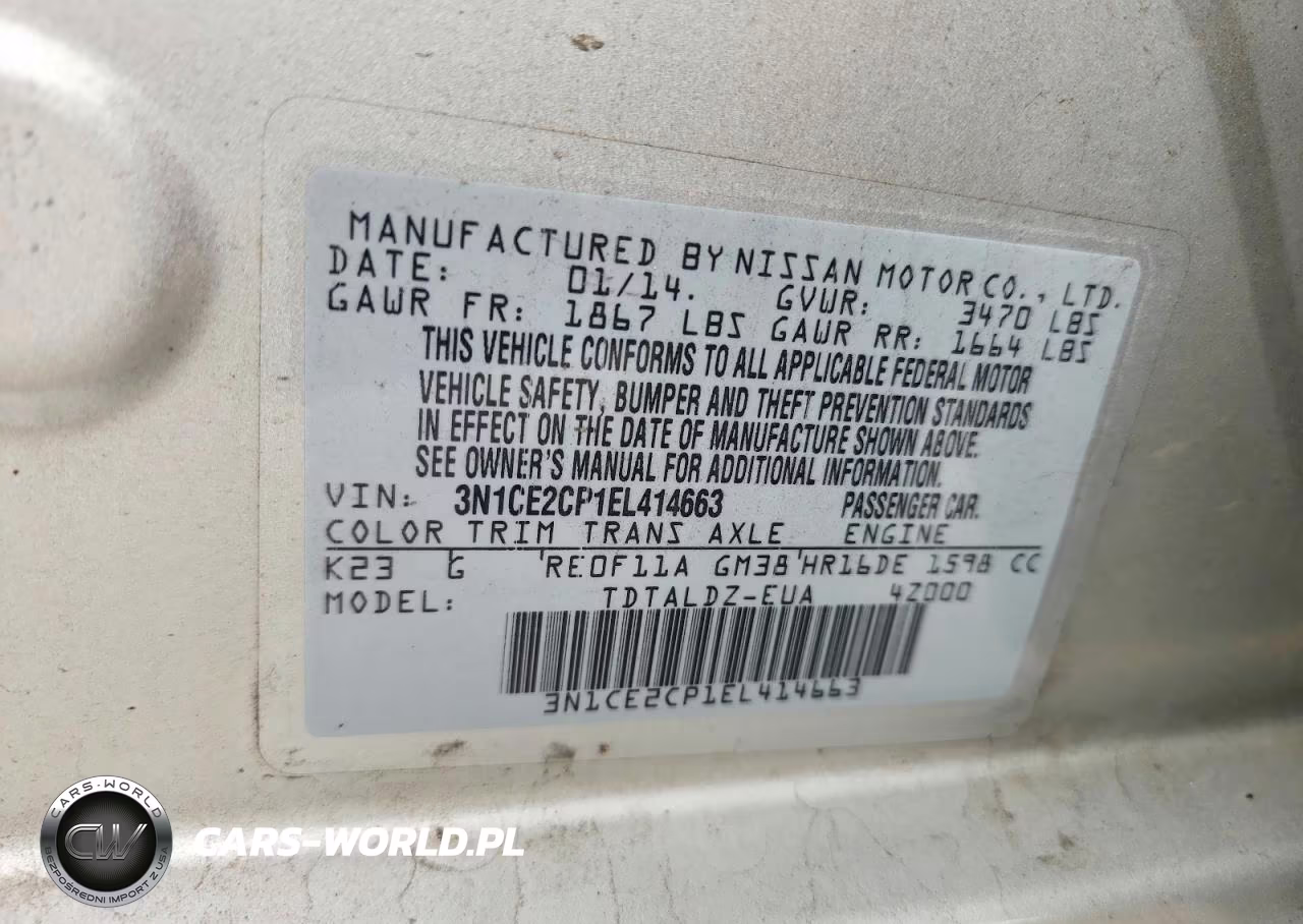 2014 Nissan Versa Note S Plus W- VIN:3N1CE2CP1EL414663 - 12