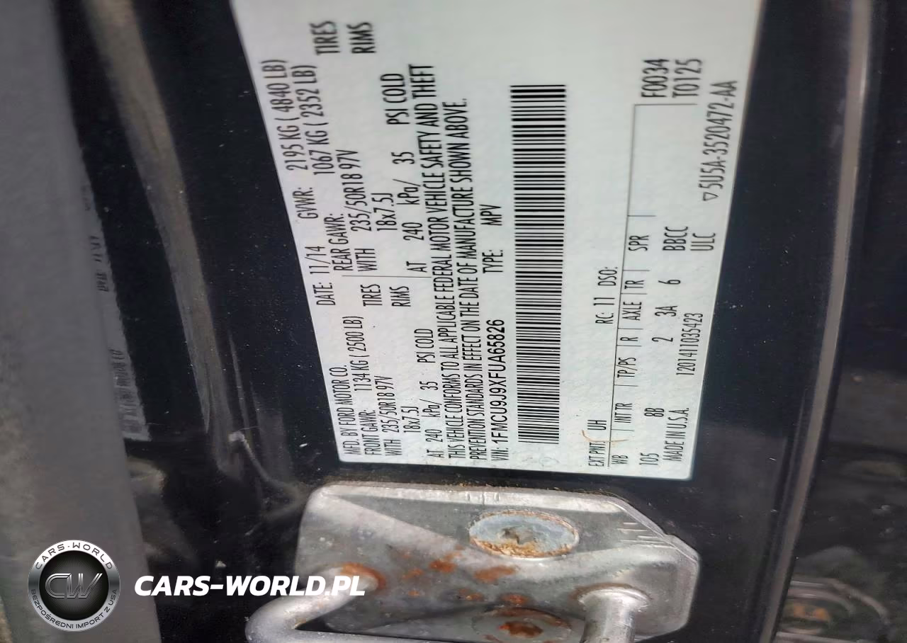 2015 Ford Escape Titanium VIN:1FMCU9J9XFUA65826 - 12
