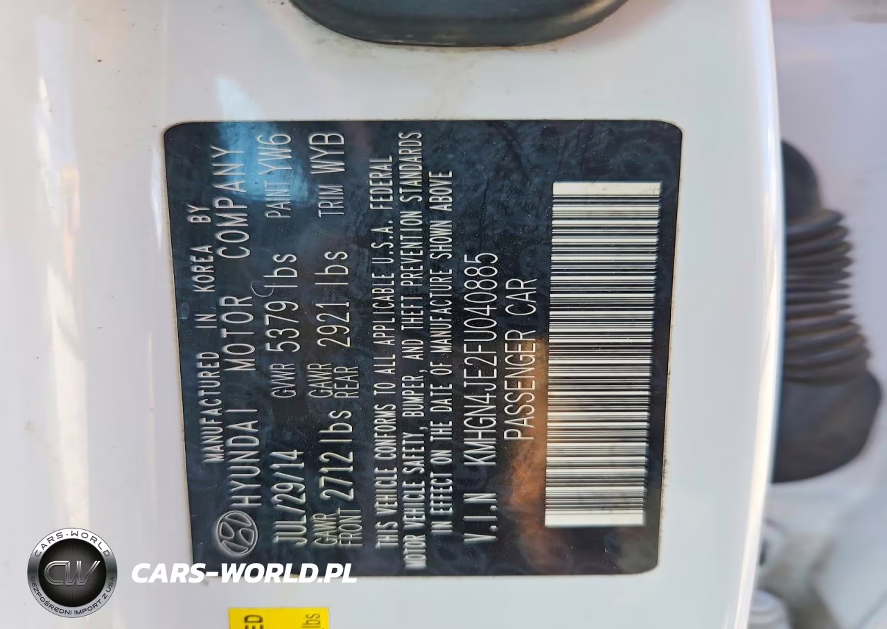 2015 Hyundai Genesis 3.8L VIN:KMHGN4JE2FU040885 - 13
