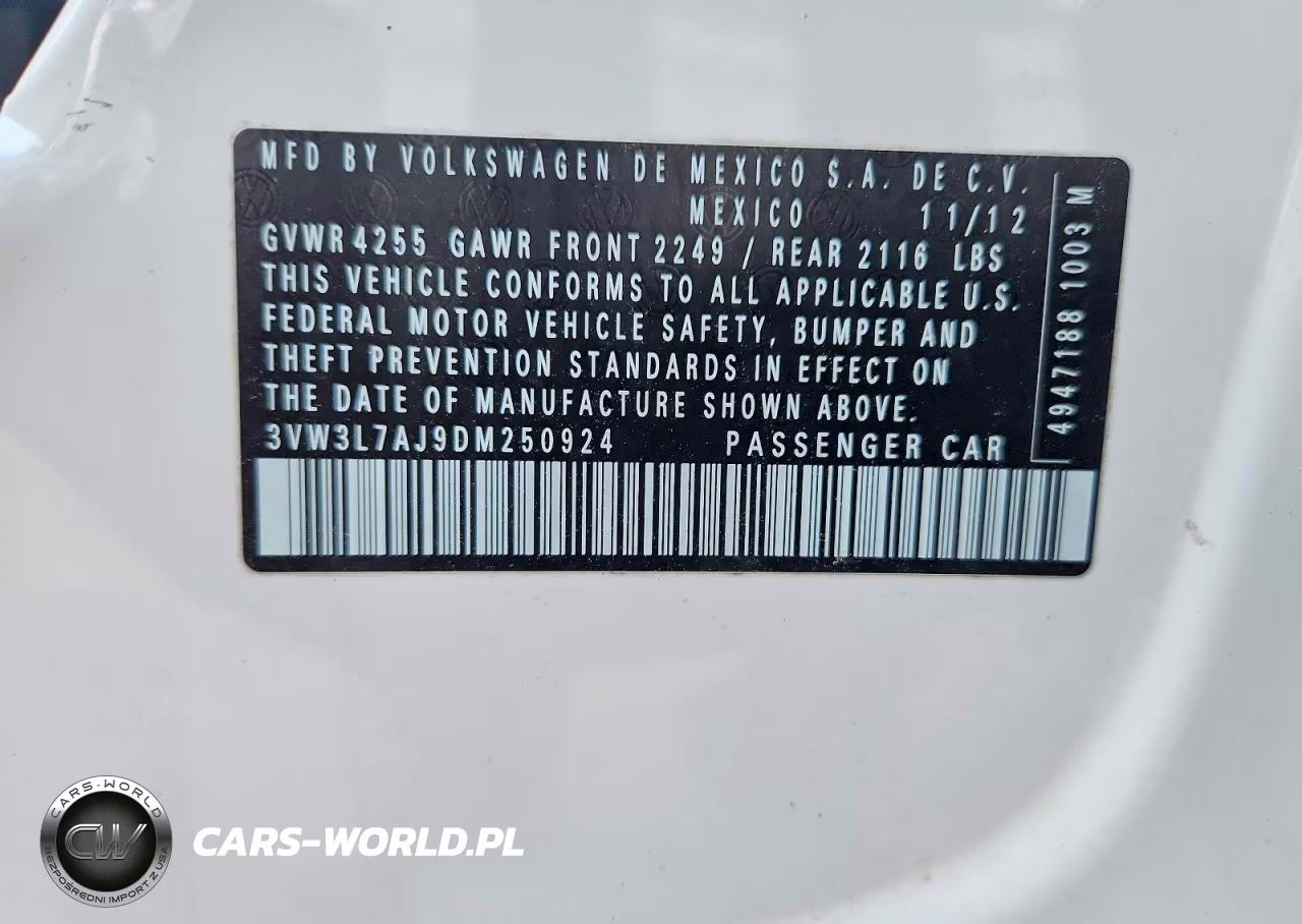 2013 Volkswagen Jetta Tdi VIN:3VW3L7AJ9DM250924 - 12