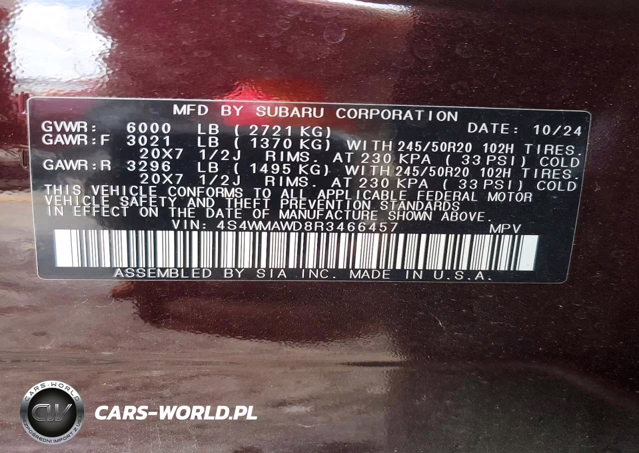 2024 Subaru Ascent Touring VIN:4S4WMAWD8R3466457 - 13