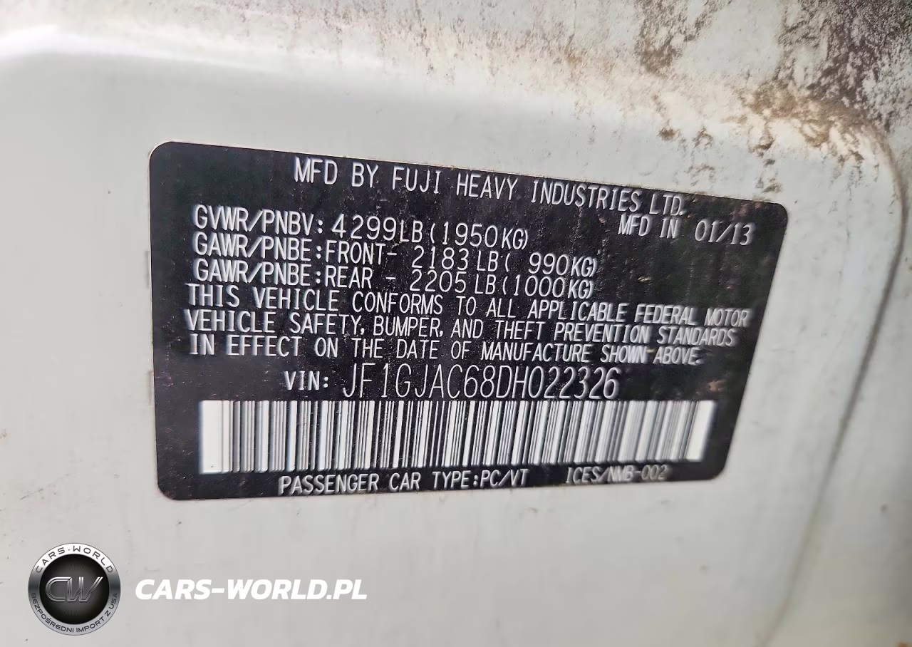 2013 Subaru Impreza Premium VIN:JF1GJAC68DH022326 - 12