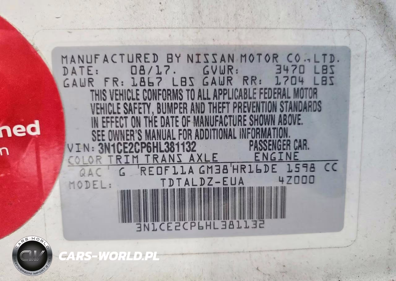 2017 Nissan Versa Note S Plus VIN:3N1CE2CP6HL381132 - 12