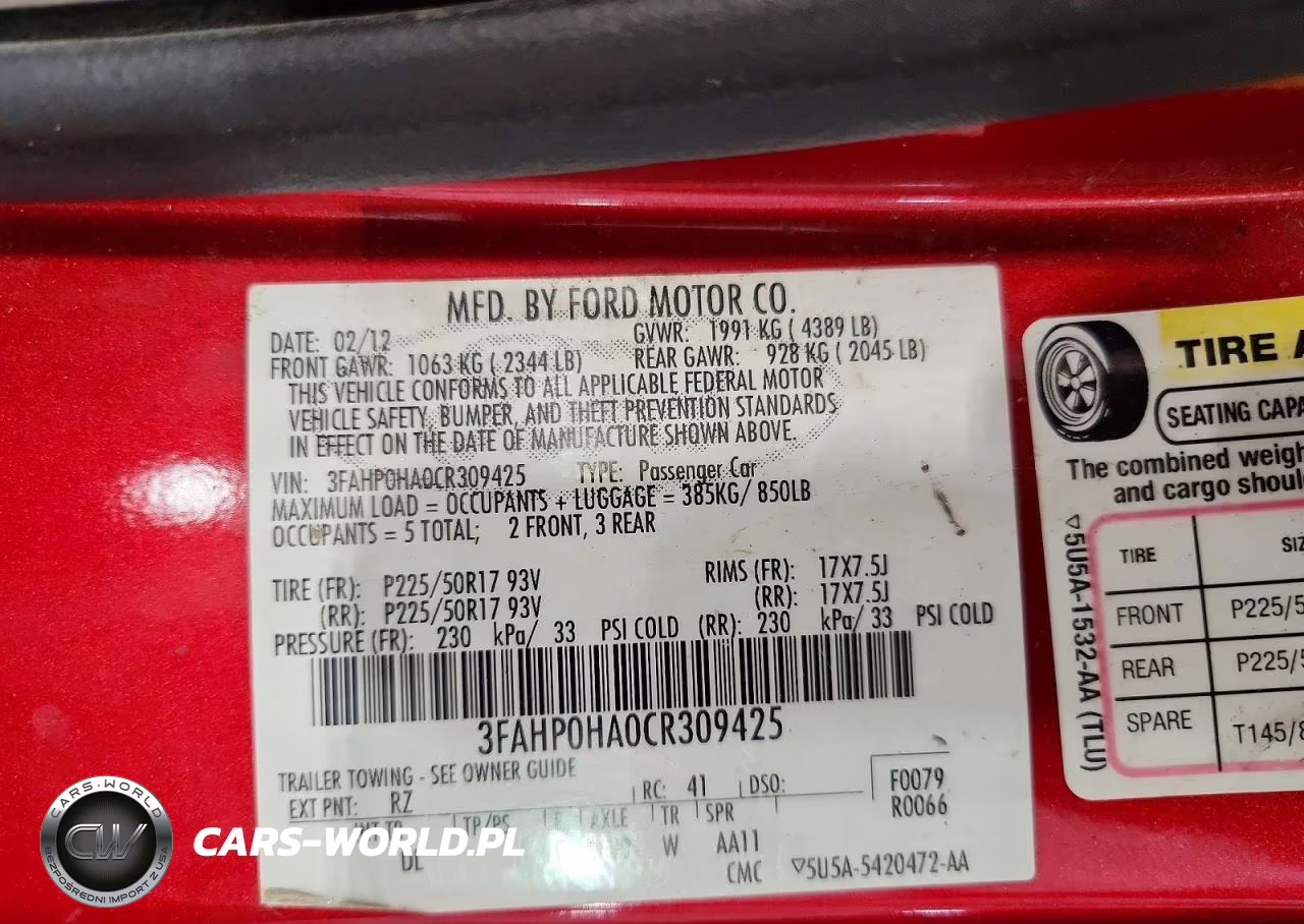 2012 Ford Fusion Se VIN:3FAHP0HA0CR309425 - 12