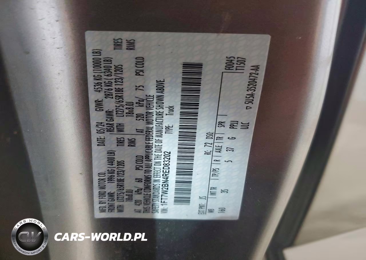 2024 Ford F250 Super Duty VIN:1FT7W2BN4RED83202 - 12