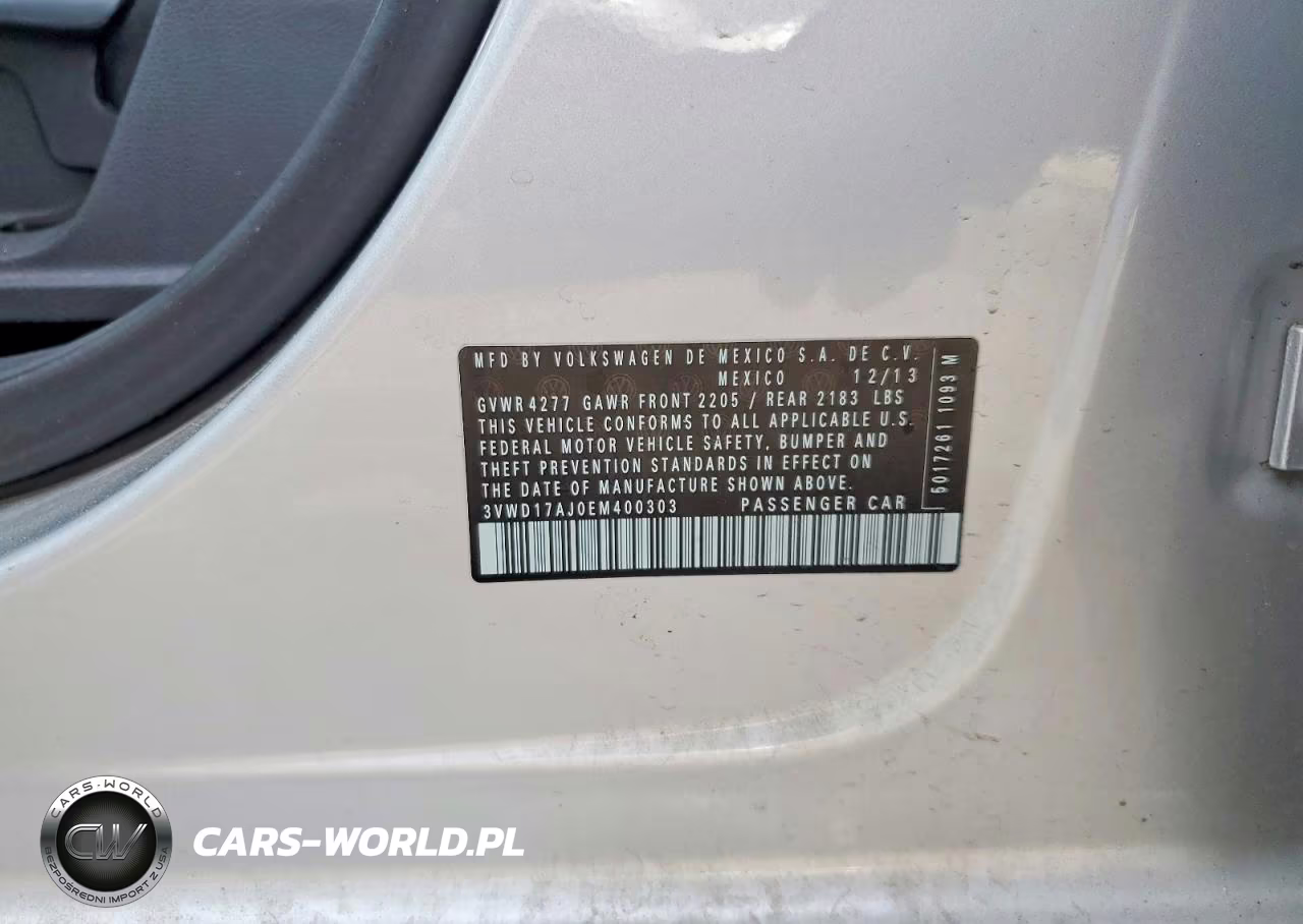 2014 Volkswagen Jetta Se VIN:3VWD17AJ0EM400303 - 12