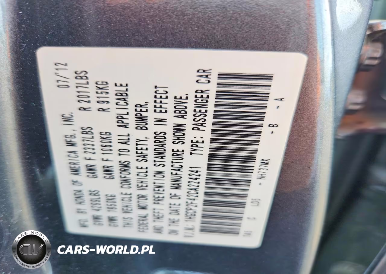 2012 Honda Accord Lxp VIN:1HGCP2F42CA224241 - 13