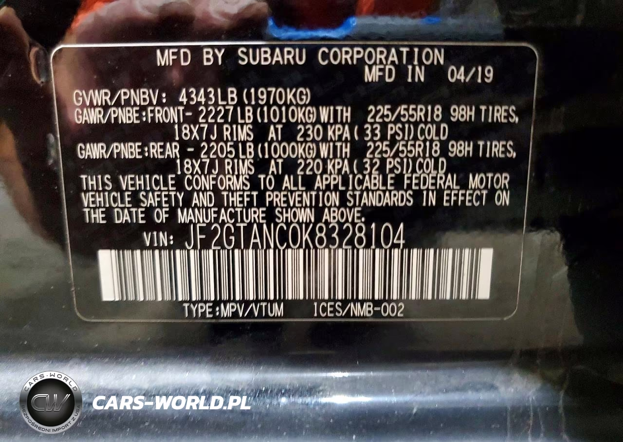 2019 Subaru Crosstrek Limited VIN:JF2GTANC0K8328104 - 14