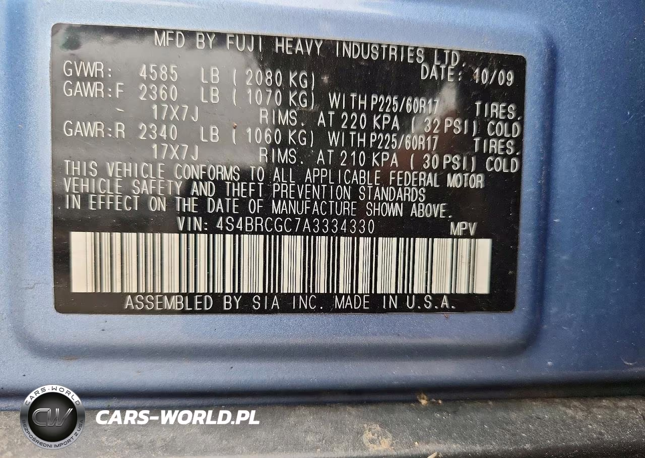 2010 Subaru Outback 2.5I Premium VIN:4S4BRCGC7A3334330 - 13