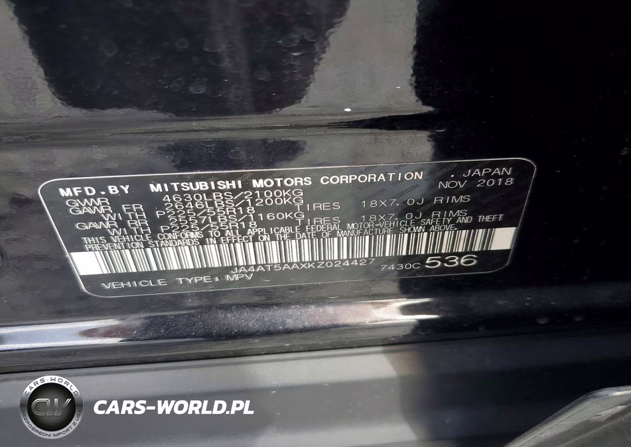 2019 Mitsubishi Eclipse Cross Se VIN:JA4AT5AAXKZ024427 - 13