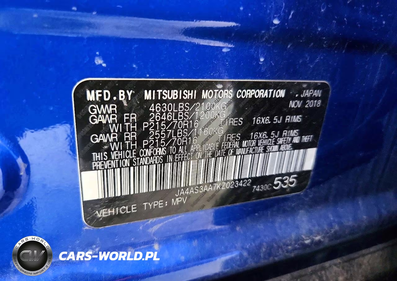 2019 Mitsubishi Eclipse Cross Es VIN:JA4AS3AA7KZ023422 - 13