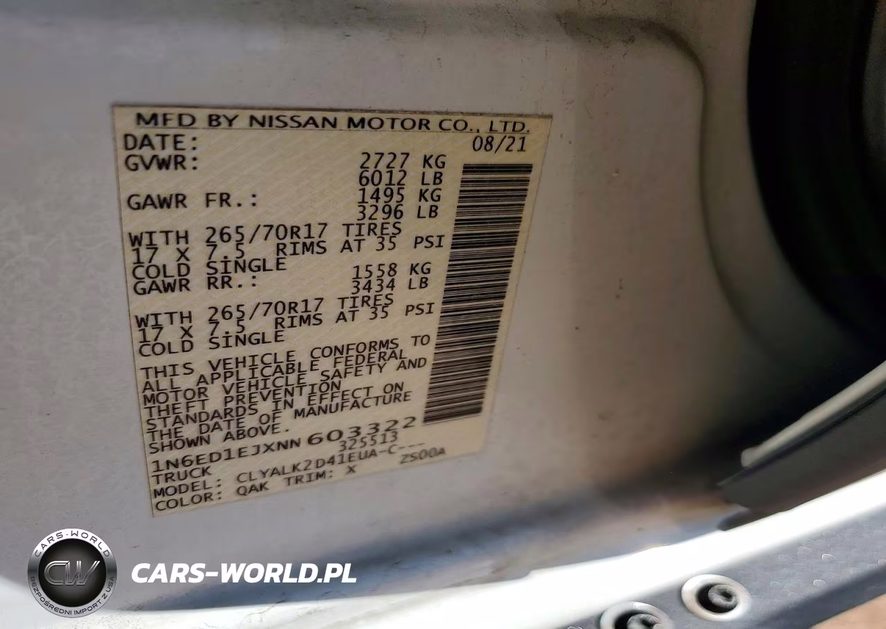 2022 Nissan Frontier Pro-X VIN:1N6ED1EJXNN603322 - 12