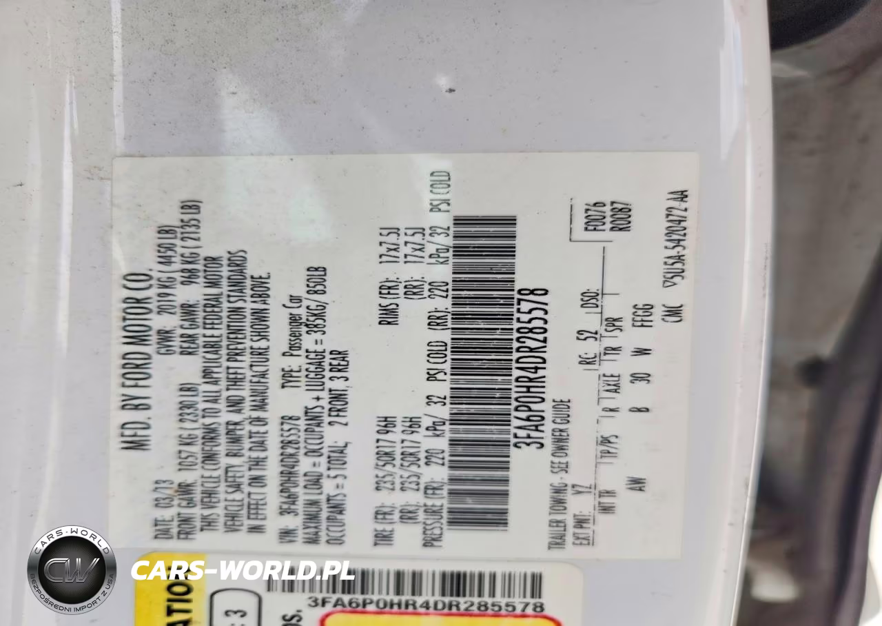 2013 Ford Fusion Se VIN:3FA6P0HR4DR285578 - 12