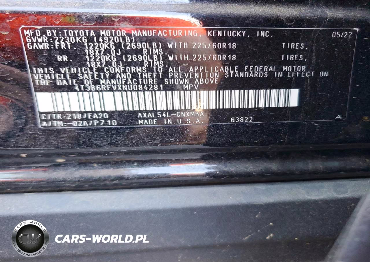 2022 Toyo Rav 4 VIN:4T3B6RFVXNU084281 - 13