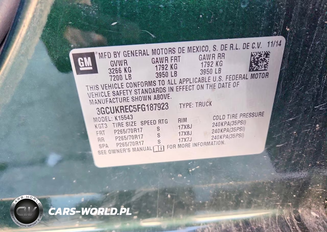 2015 Chevrolet Silverado K1500 Lt VIN:3GCUKREC5FG187923 - 12
