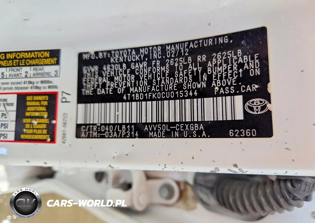2012 Toyota Camry Hybrid VIN:4T1BD1FK0CU015344 - 13