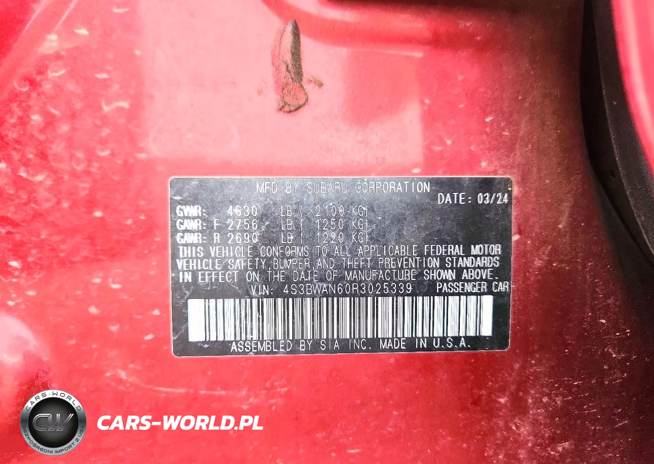 2024 Subaru Legacy Limited VIN:4S3BWAN60R3025339 - 13