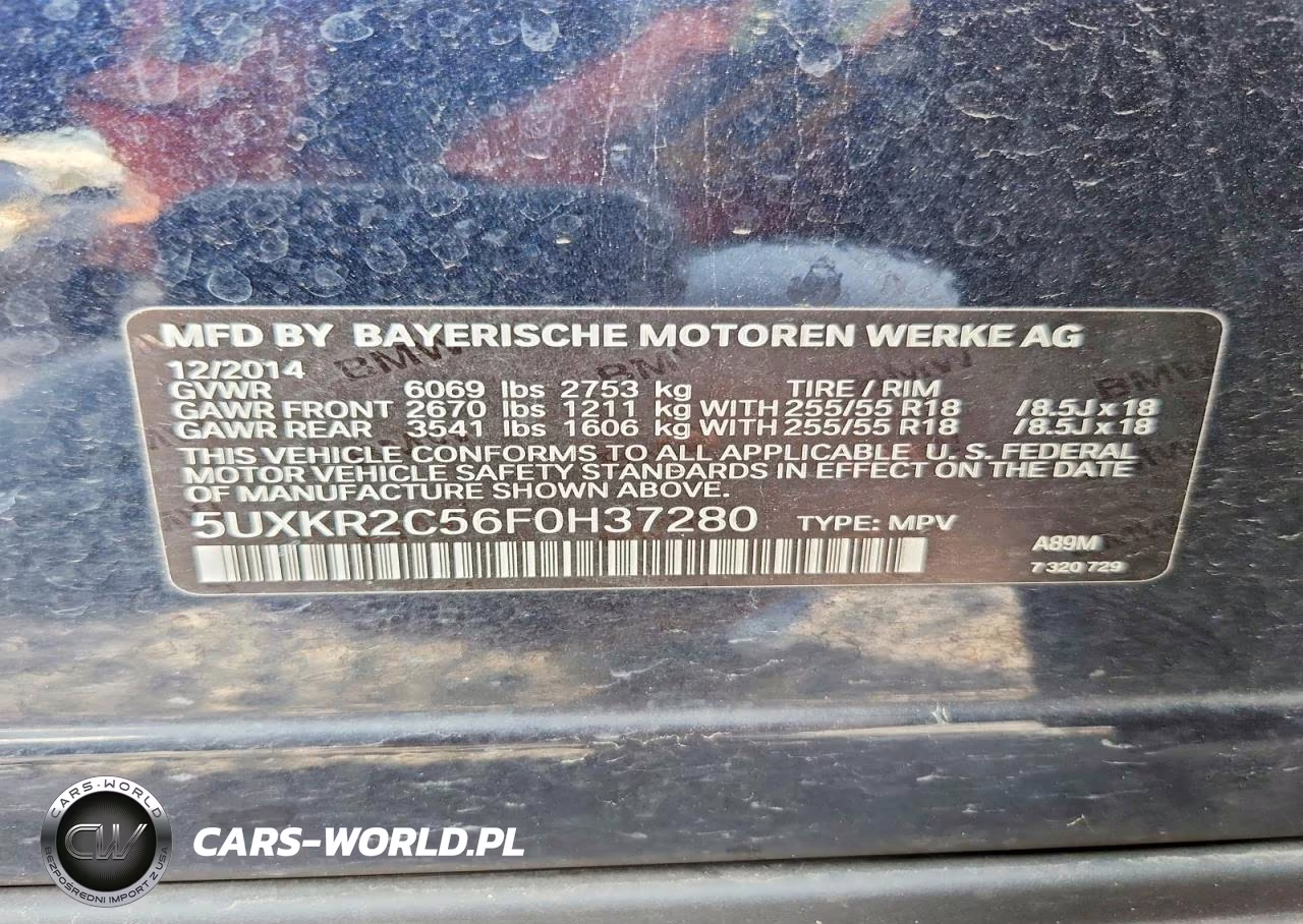 2015 BMW X5 Sdrive35I VIN:5UXKR2C56F0H37280 - 13