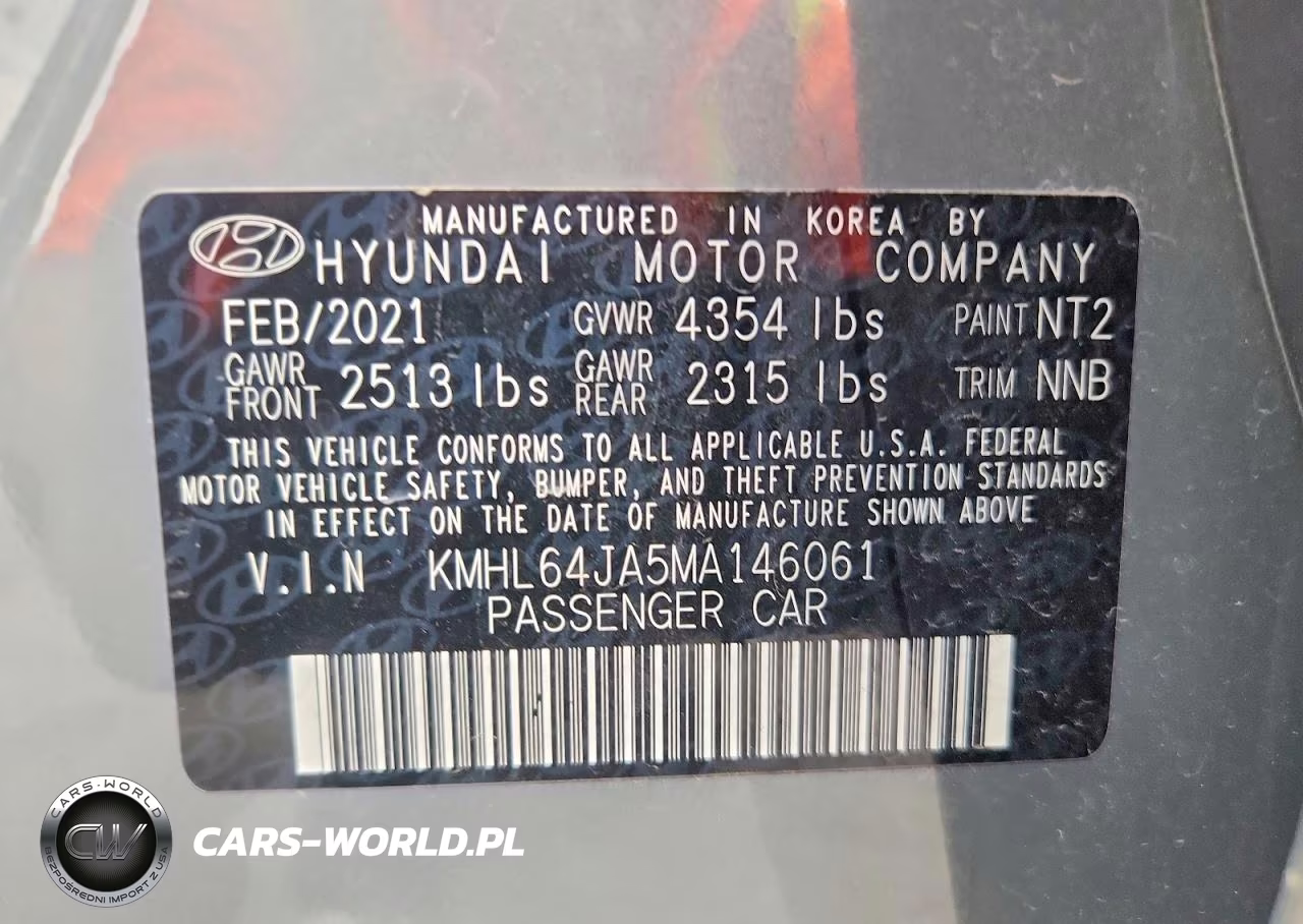 2021 Hyundai Sonata Sel VIN:KMHL64JA5MA146061 - 12