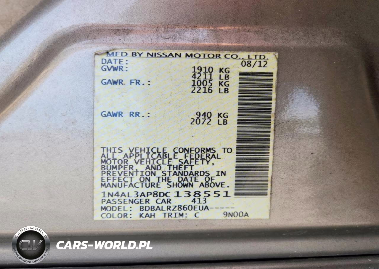 2013 Nissan Altima 2.5 VIN:1N4AL3AP8DC138551 - 13