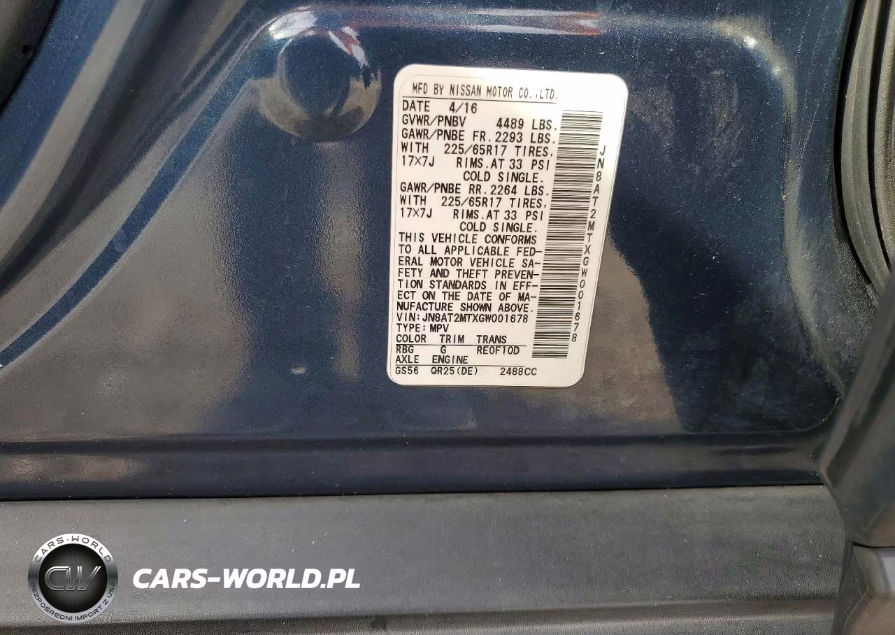 2016 Nissan Rogue S VIN:JN8AT2MTXGW001678 - 13