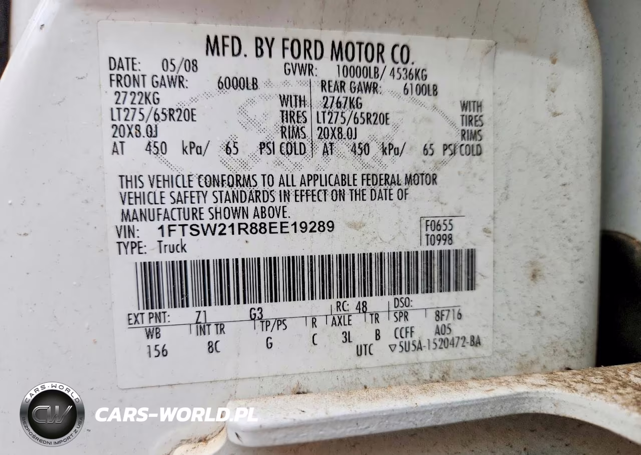 2008 Ford F250 Super Duty VIN:1FTSW21R88EE19289 - 12