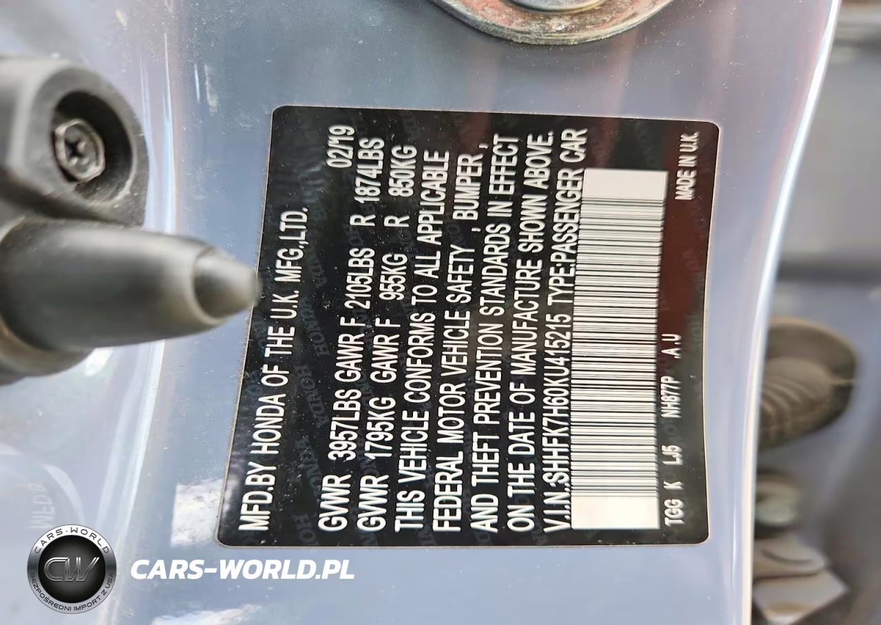 2019 Honda Civic Ex VIN:SHHFK7H60KU415215 - 13