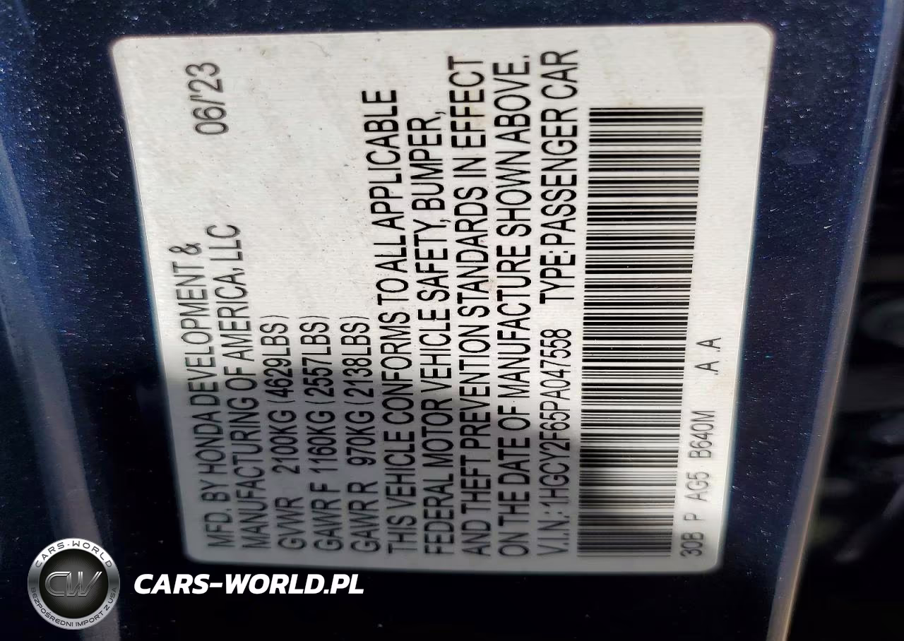 2023 Honda Accord Hybrid Exl VIN:1HGCY2F65PA047558 - 13