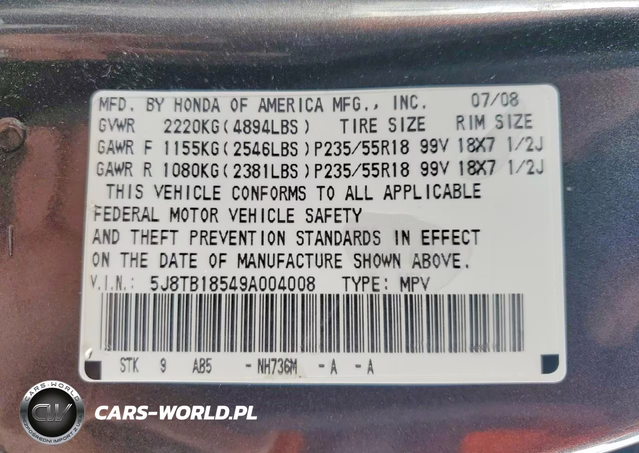 2009 Acura Rdx Technology VIN:5J8TB18549A004008 - 13