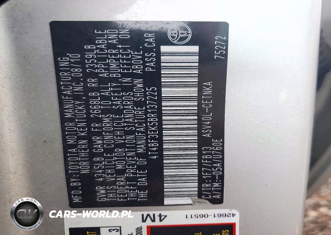 2011 Toyota Camry Le VIN:4T4BF3EK5BR137225 - 12