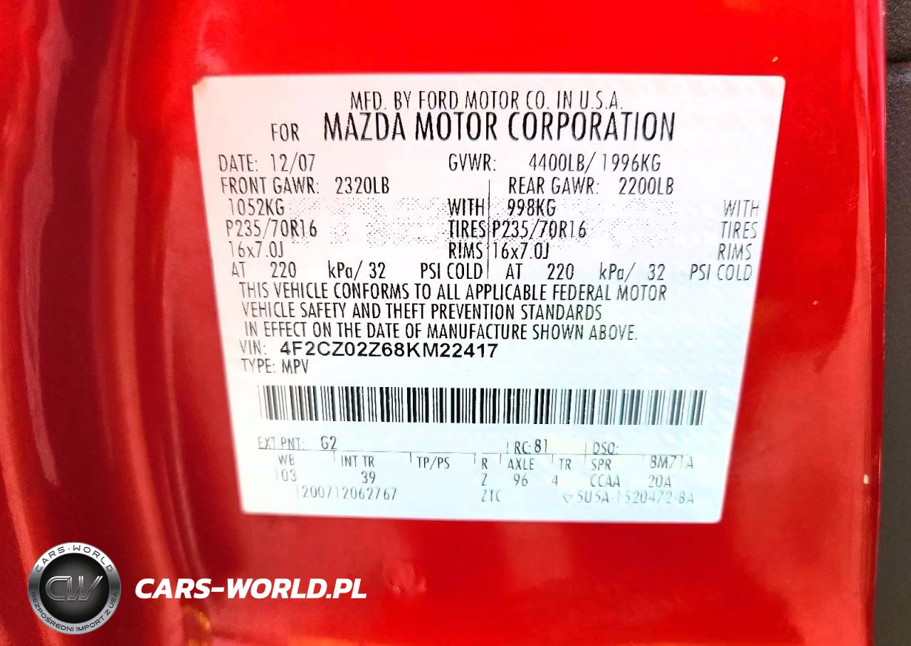 2008 Mazda Tribute I VIN:4F2CZ02Z68KM22417 - 13
