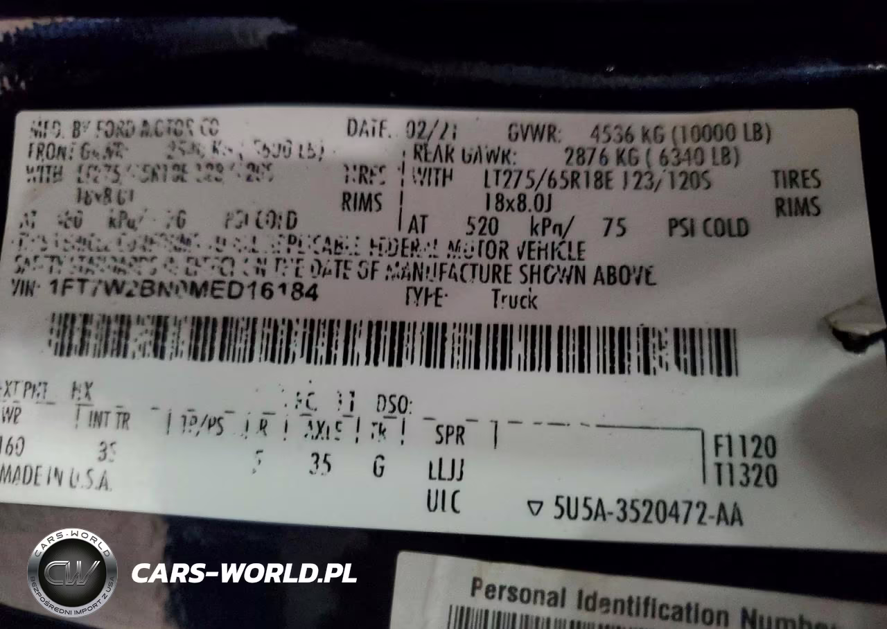 2021 Ford F250 Super Duty VIN:1FT7W2BN0MED16184 - 12