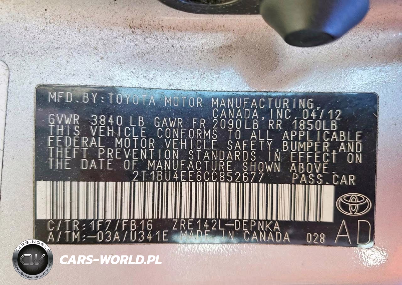 2012 Toyota Corolla Le VIN:2T1BU4EE6CC852677 - 12