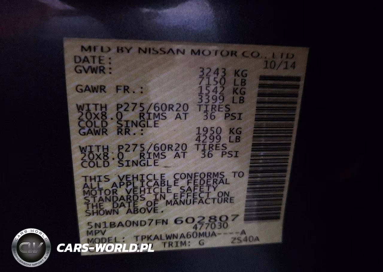2015 Nissan Armada Platinum VIN:5N1BA0ND7FN602807 - 13