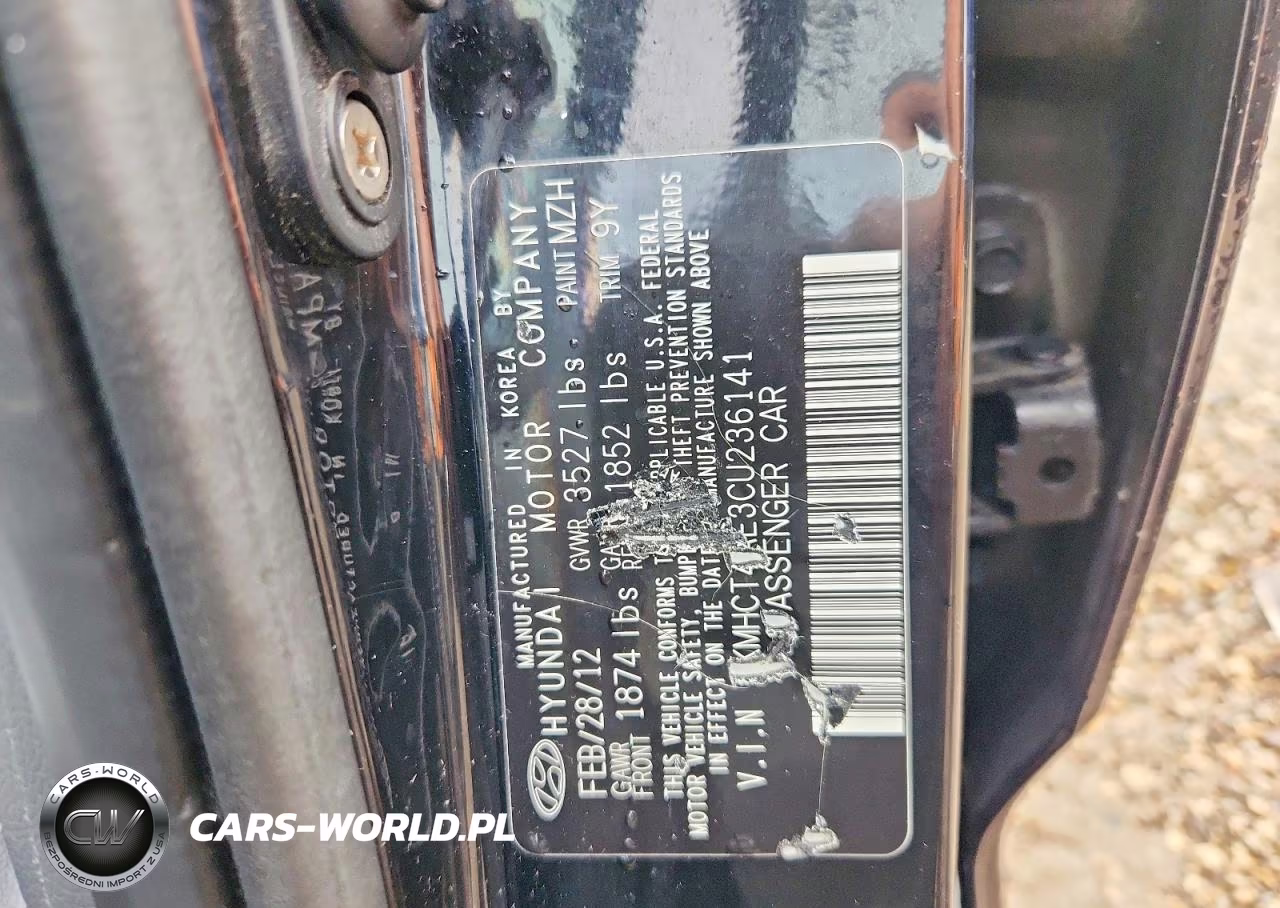 2012 Hyundai Accent Gls VIN:KMHCT4AE3CU236141 - 12