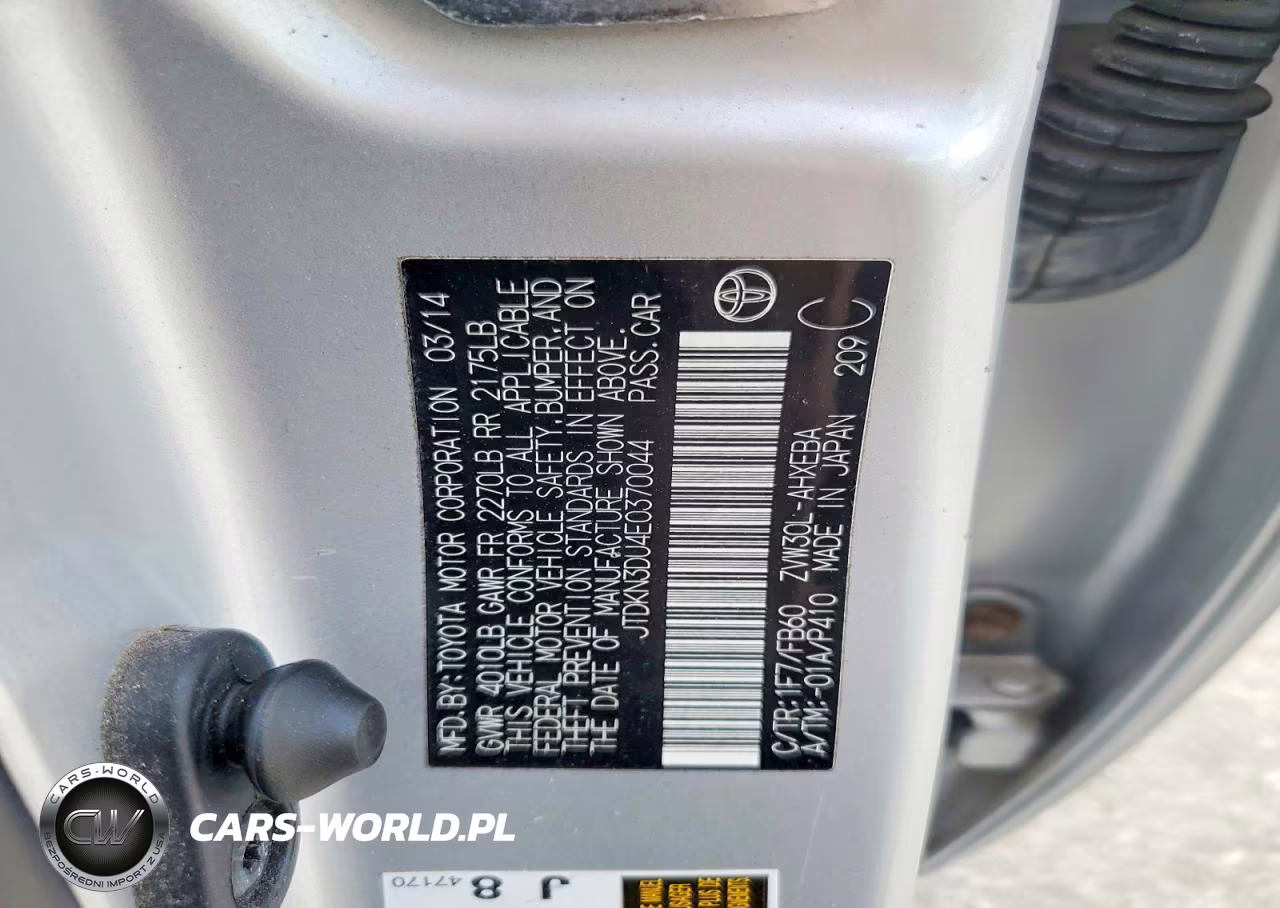 2014 Toyota Prius Two VIN:JTDKN3DU4E0370044 - 13